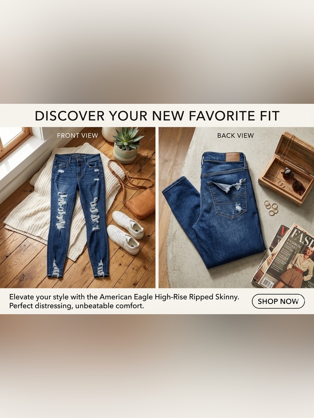 American Eagle Outfitters High-Rise Ripped Skinny Jeans - Dark Blue